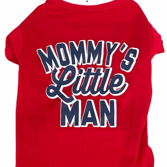 Wag & Bone Mommy’s Little Man Dog Shirt, Red, X-Small, Small, Medium - Picture 3 of 5